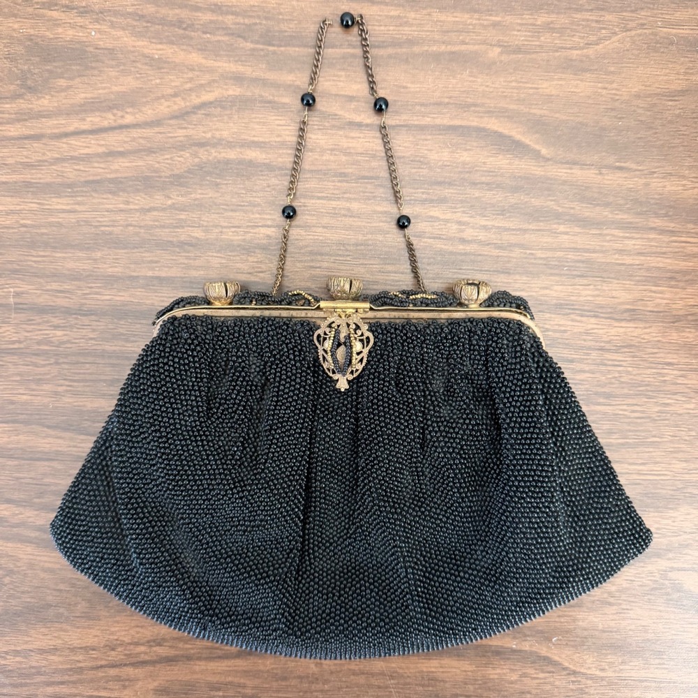 Vintage Hand Made France for CECILE Hamilton Bermuda Beaded Purse Hollywood Glam